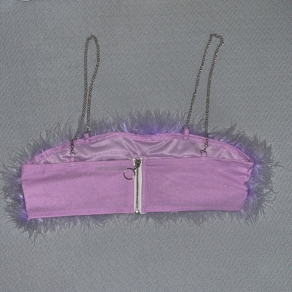 SHEIN Lavender Y2K Feather Top - Picture 2 of 11